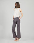 Rayon-Ponte Knit - Loose Leg Pocket Pant - Mocha