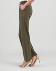 Rayon-Ponte Knit - Loose Leg Pocket Pant - Olive