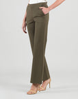 Rayon-Ponte Knit - Loose Leg Pocket Pant - Olive