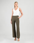 Rayon-Ponte Knit - Loose Leg Pocket Pant - Olive