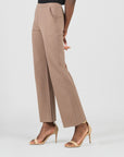 Rayon-Ponte Knit - Loose Leg Pocket Pant - Taupe