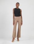 Rayon-Ponte Knit - Loose Leg Pocket Pant - Taupe