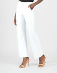 Rayon-Ponte Knit - Loose Leg Pocket Pant - White