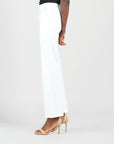 Rayon-Ponte Knit - Loose Leg Pocket Pant - White