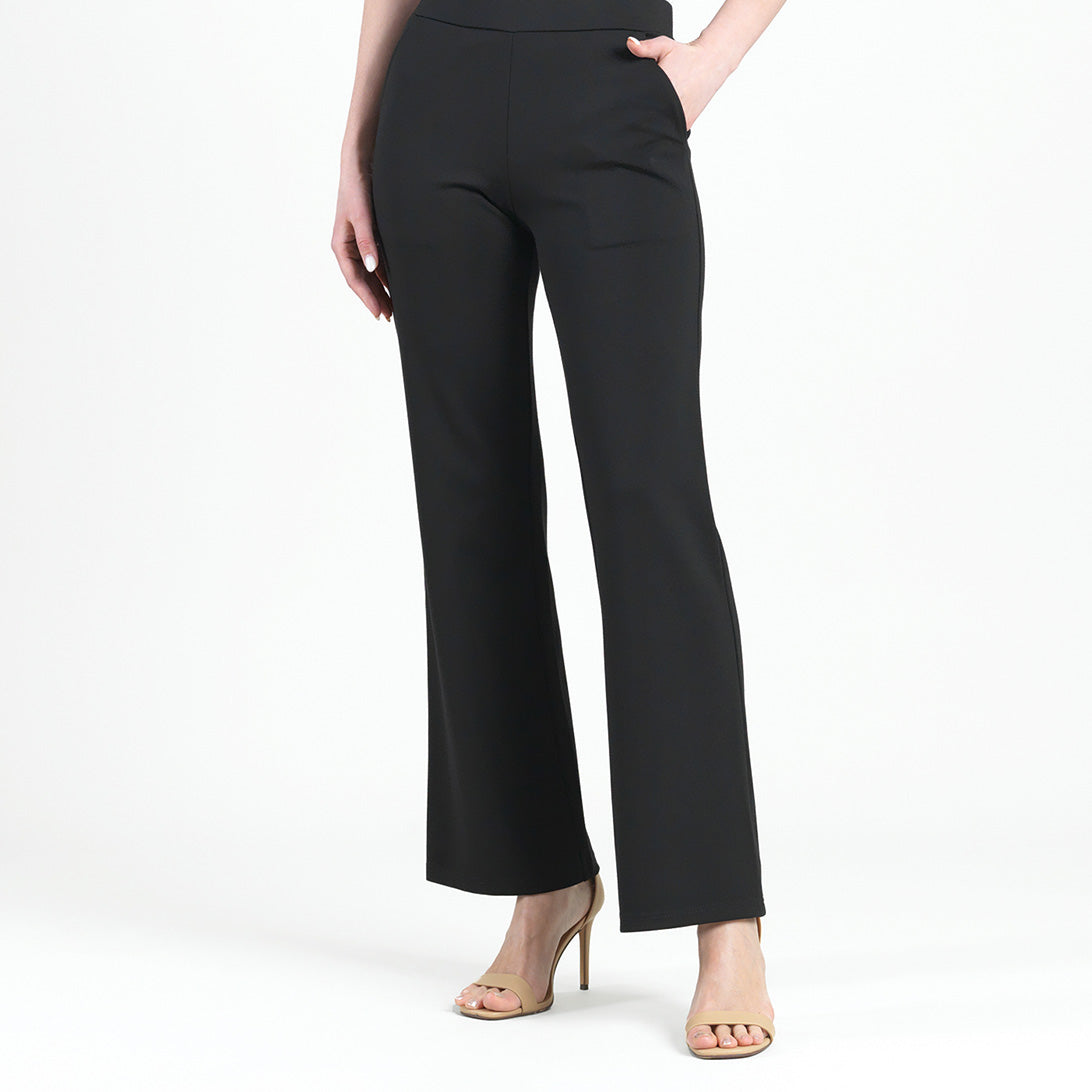 Rayon-Ponte Knit - Loose Leg Pocket Pant - Black – Clara Sunwoo