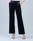 Velvet Shimmer - Loose Leg Pocket Pant - Black