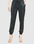Liquid Leather™ Drawstring Jogger Pant - Black