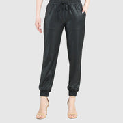 Liquid Leather™ Drawstring Jogger Pant - Black