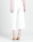 Linen Knit - Tie Waist Cropped Pant - Ivory