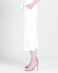 Linen Knit - Tie Waist Cropped Pant - Ivory - Final Sale!
