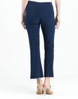 Center Seam Front Slit Ankle Pant - Navy