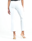 Center Seam Front Slit Ankle Pant - White