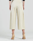 Rayon-Ponte Knit - Pleated Gaucho Pocket Pant - Khaki - Final Sale