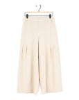 Rayon-Ponte Knit - Pleated Gaucho Pocket Pant - Khaki - Final Sale