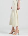 Rayon-Ponte Knit - Pleated Gaucho Pocket Pant - Khaki - Final Sale