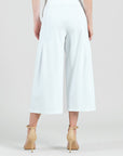 Rayon-Ponte Knit - Pleated Gaucho Pocket Pant - White - Limited Sizes!