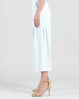 Rayon-Ponte Knit - Pleated Gaucho Pocket Pant - White - Limited Sizes!