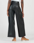 Liquid Leather™ - Sheen Pleated Wide Leg Pocket Pant - Black