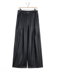 Liquid Leather™ - Sheen Pleated Wide Leg Pocket Pant - Black