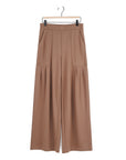 Rayon-Ponte Knit - Pleated Wide Leg Pocket Pant - Taupe