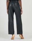 Liquid Leather™ - Sheen Zip Closure Loose Leg Pocket Pant - Black