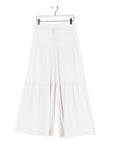 Soft Pleat Knit - Tiered Skirt-Pant - Ivory