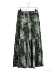 Crinkle Pleat Knit - Tiered Skirt-Pant - Water Ripple-Olive - Final Sale!