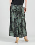 Crinkle Pleat Knit - Tiered Skirt-Pant - Water Ripple-Olive - Final Sale!
