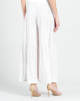 Soft Pleat Knit - Tiered Skirt-Pant - Ivory