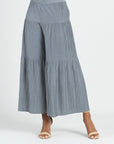 Soft Pleat Knit - Tiered Skirt-Pant - Olive