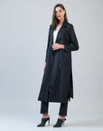Liquid Leather™ Zip Front Trench Coat - Black