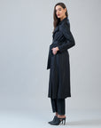 Liquid Leather™ Zip Front Trench Coat - Black