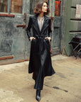 Liquid Leather™ Zip Front Trench Coat - Black