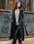 Liquid Leather™ Zip Front Trench Coat - Black