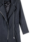 Liquid Leather™ Zip Front Trench Coat - Black