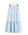 Soft Cotton - Double Tiered Maxi Skirt - Powder Blue - Clara Sunwoo