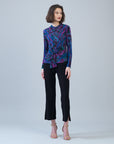 Center Front Tie Top - Track Stripe