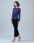 Center Front Tie Top - Track Stripe