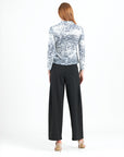 Cozy Shimmer Texture - Center Front Tie Sweater Top - Snow Leopard - Final Sale!