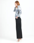 Cozy Shimmer Texture - Center Front Tie Sweater Top - Snow Leopard - Final Sale!