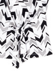 Sleeveless Center Front Tie Top - Chevron Stripe