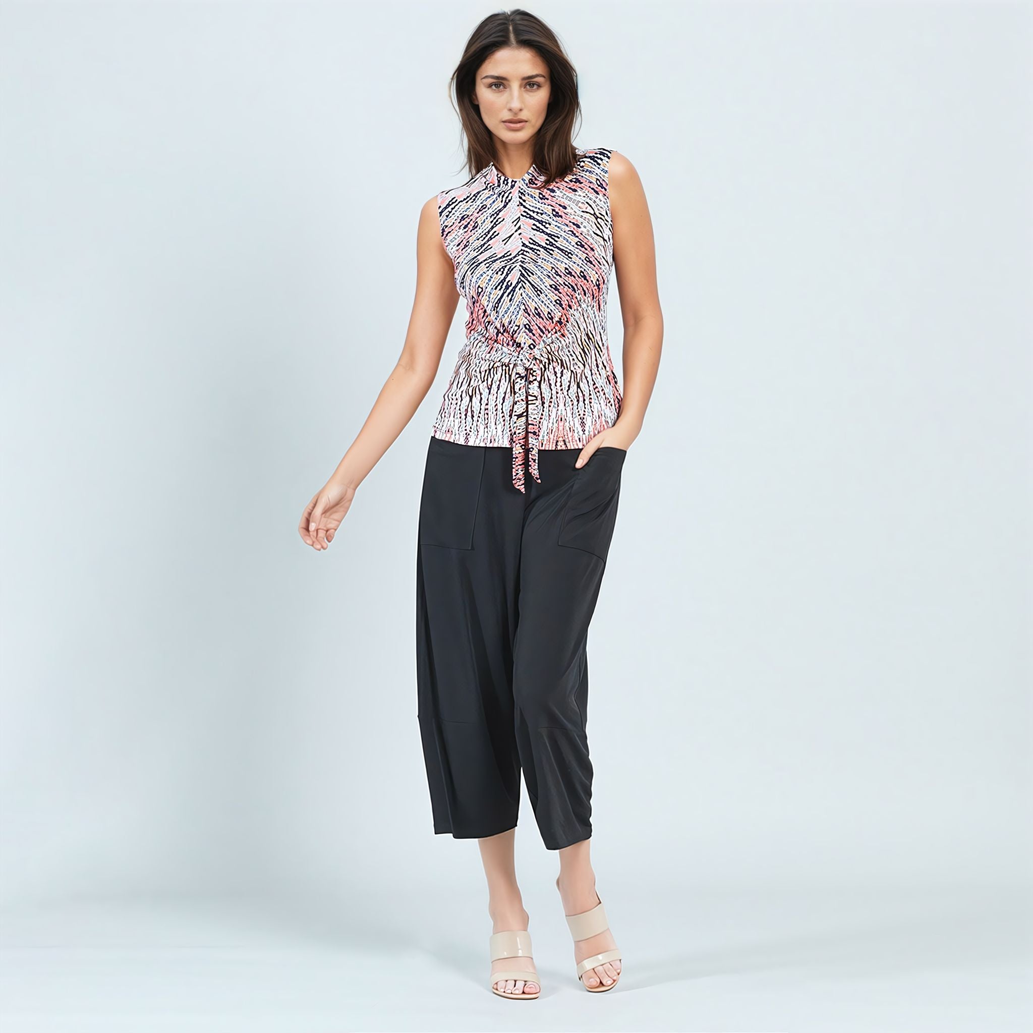 Sleeveless Center Front Tie Top - Boho Weave - Final Sale