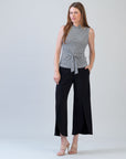 Butter Knit - Sleeveless Center Front Tie Top - Greek Key - Final Sale!