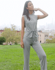 Butter Knit - Sleeveless Center Front Tie Top - Greek Key - Final Sale!