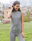 Butter Knit - Sleeveless Center Front Tie Top - Greek Key - Final Sale!