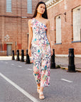 Butter Knit - Ribbon One Shoulder Ruffle Neckline Top - Water Floral - Final Sale!