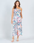 Butter Knit - Ribbon One Shoulder Ruffle Neckline Top - Water Floral - Final Sale!