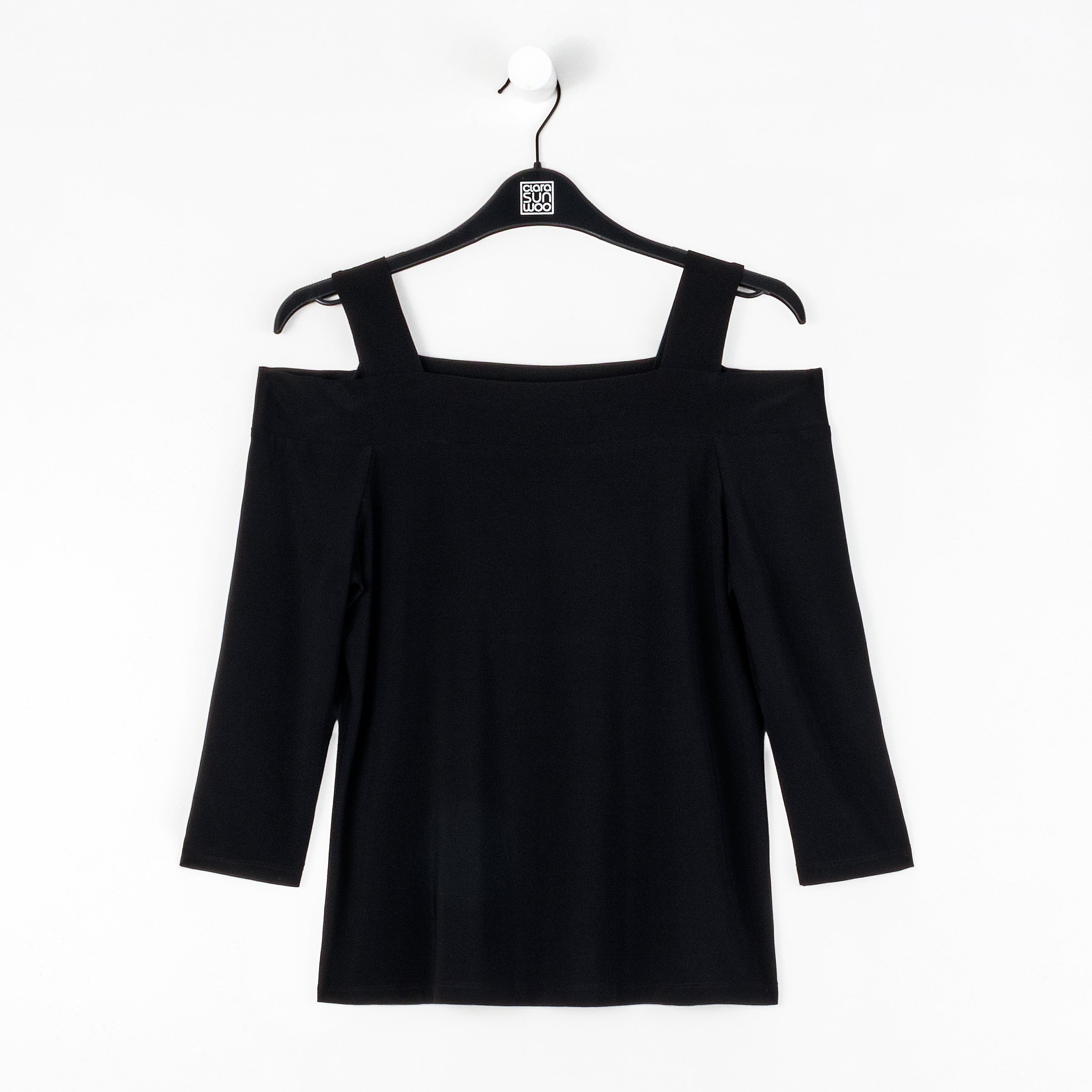 Signature Cold Shoulder Top - Black – Clara Sunwoo