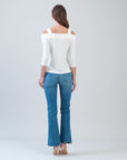 Signature Cold Shoulder Top - Ivory