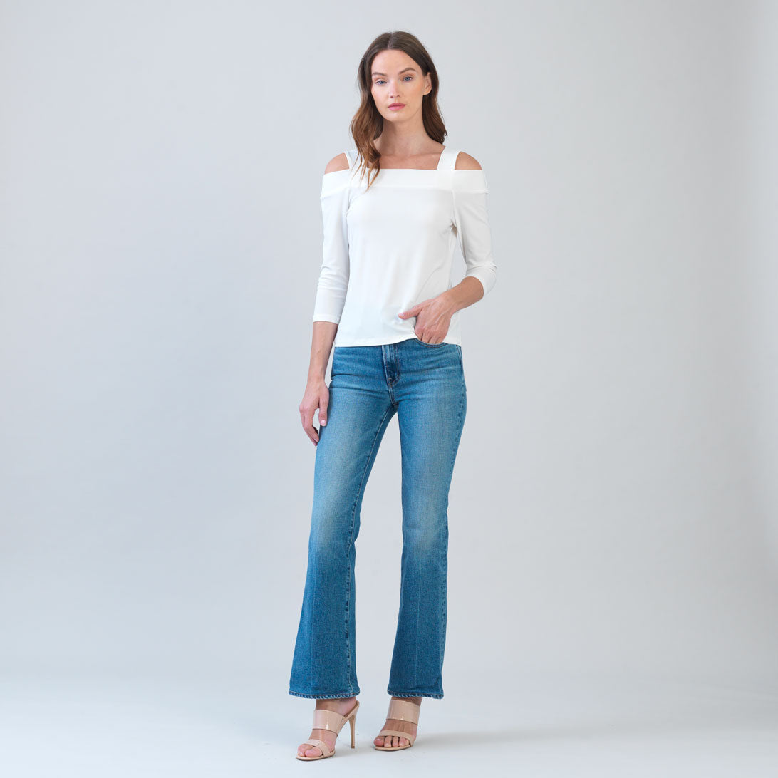 Signature Cold Shoulder Top - Ivory – Clara Sunwoo